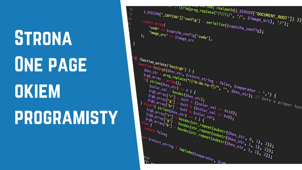Strona One page okiem programisty